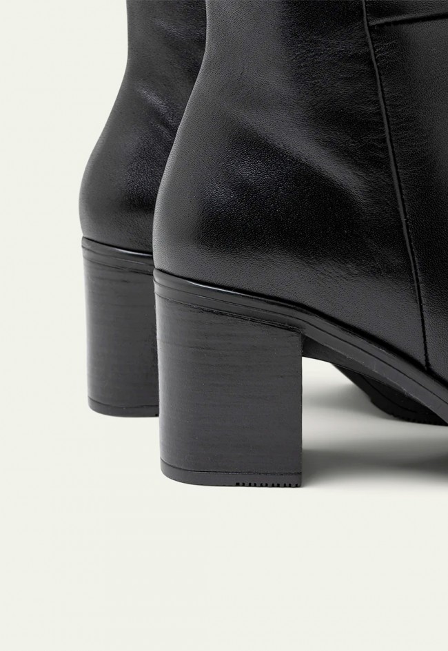 BOTAS DE PIEL DE TACÓN NEGRO PORRONET RITA