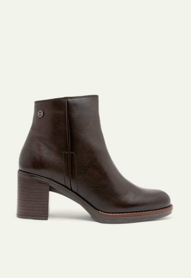 BOTINES DE PIEL DE TACÓN MOKA PORRONET RANIA