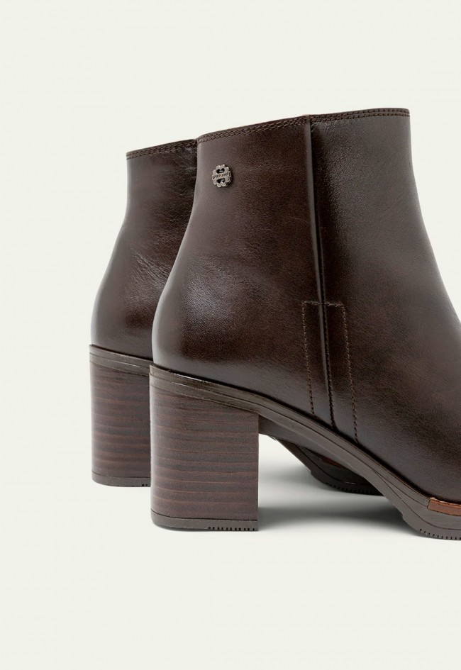 BOTINES DE PIEL DE TACÓN MOKA PORRONET RANIA