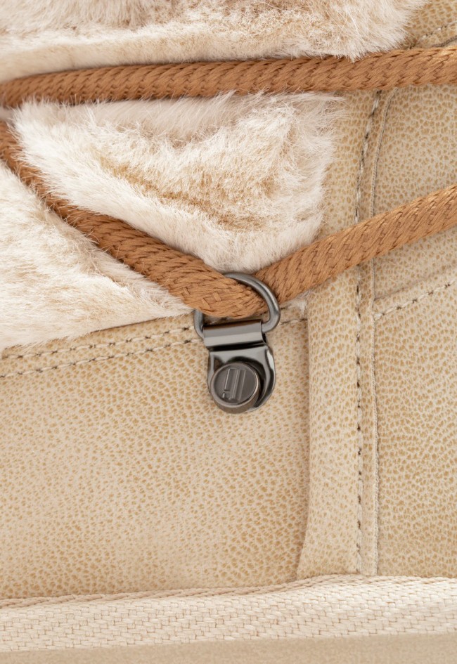 Botín de mujer D.Franklin Nordic Trk Fur Low beige con pelo exterior y suela ligera