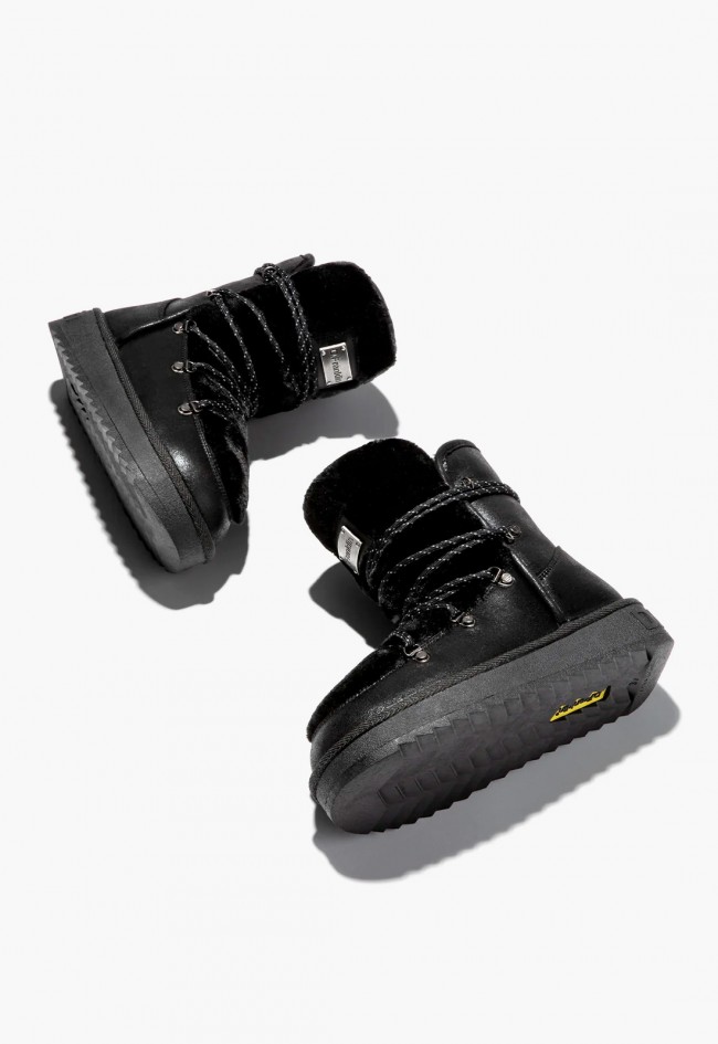 Botas de mujer D.Franklin Nordic Trk Fur Black estilo aprés-ski con pelo sintético