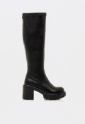 Botas altas Mustang Saba negras de mujer con tacón ancho y plataforma