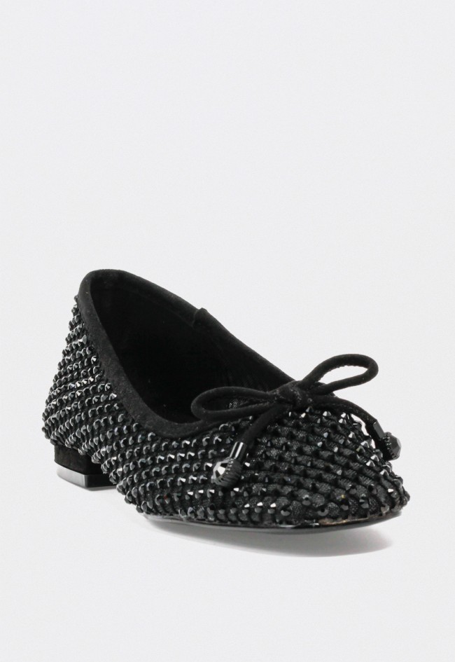 Bailarinas negras de mujer EXÉ eliza-232 con malla y brillos – elegancia moderna