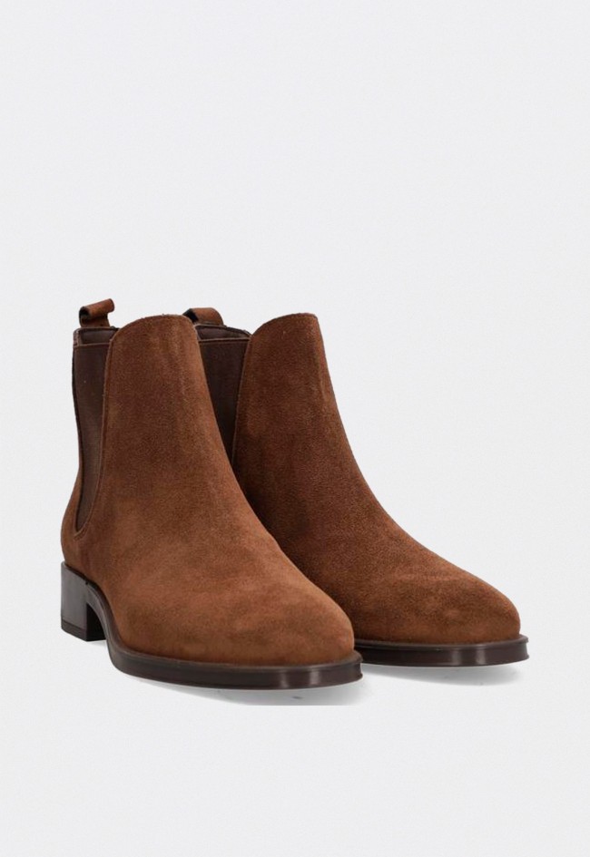 Botines de mujer ALPE Couture en piel marrón – estilo versátil con tacón bajo y confort diario