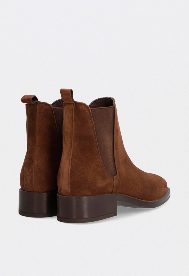 Botines de mujer ALPE Couture en piel marrón – estilo versátil con tacón bajo y confort diario