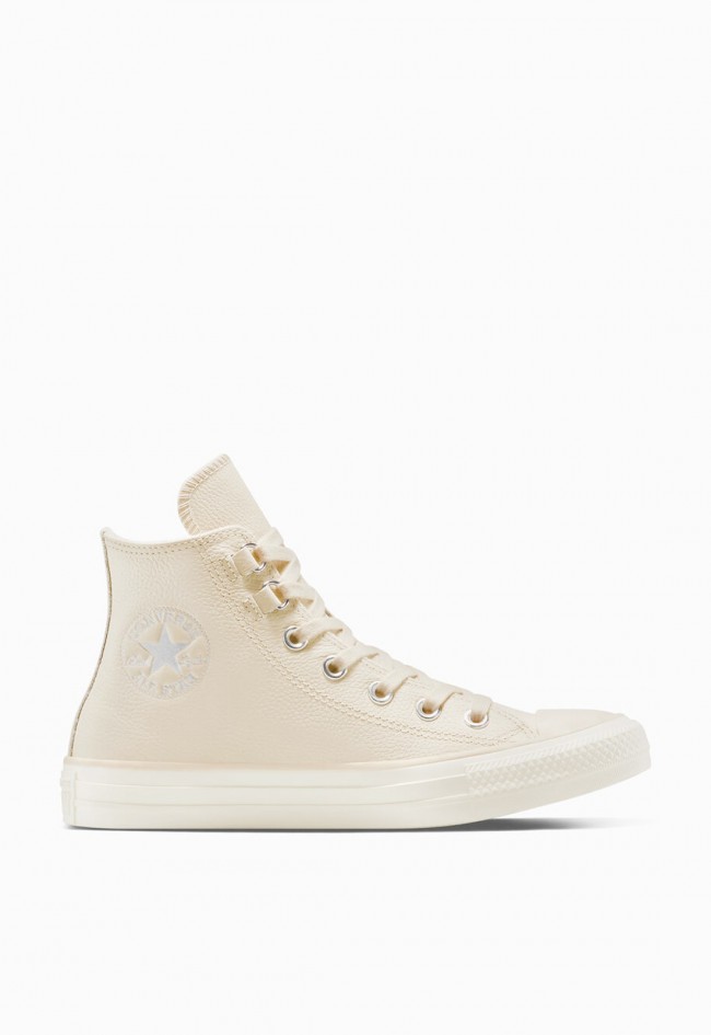 Zapatillas mujer Converse Chuck Taylor All Star Leather piel beige de caña alta