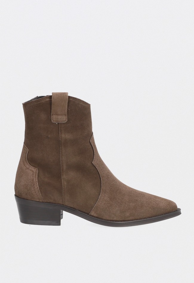 Botín cowboy mujer ALPE Western piel baby silk sander con tacón medio