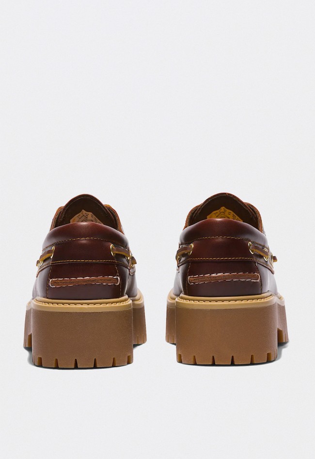 Náuticos con plataforma de piel Premium Timberland Stone Street mujer marrón oscuro