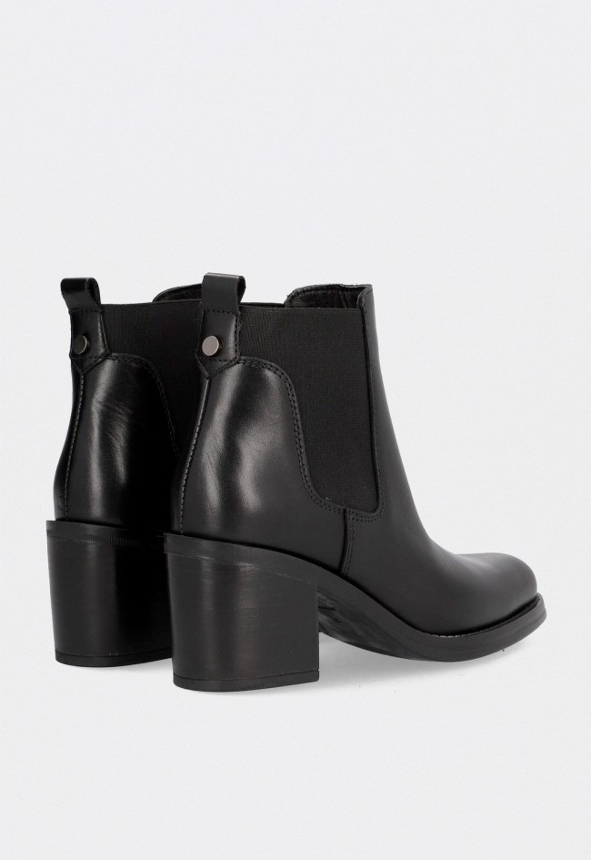 Botines mujer ALPE Leyna negros de piel con tacón medio