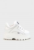 Zapatillas plataforma Buffalo Classic Low Leather blancas retro de piel