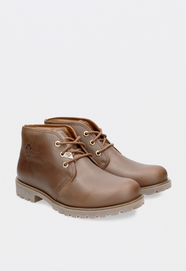Botines Panama Jack C10 de hombre en piel marrón impermeable