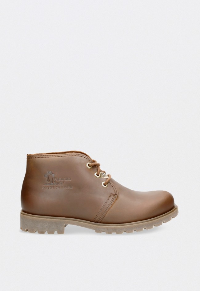 Botines Panama Jack C10 de hombre en piel marrón impermeable
