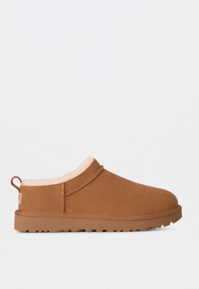 Botas UGG Classic Micro mujer color chestnut de ante y piel de oveja