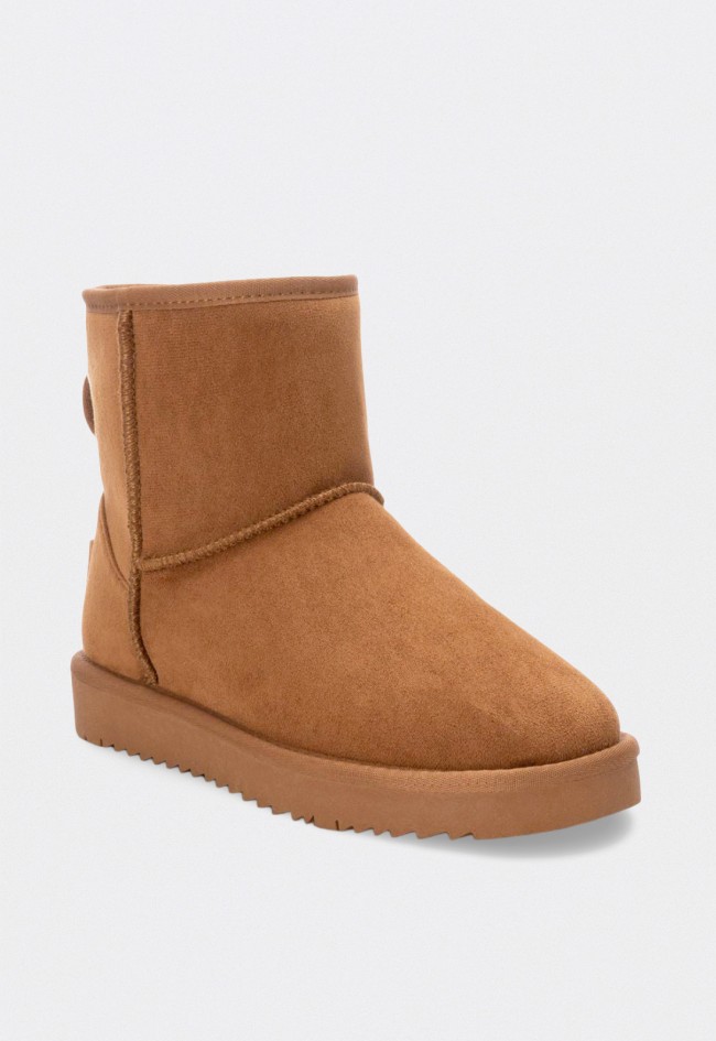 Botines australianos mujer XTI 144444 en antelina color camel veganos