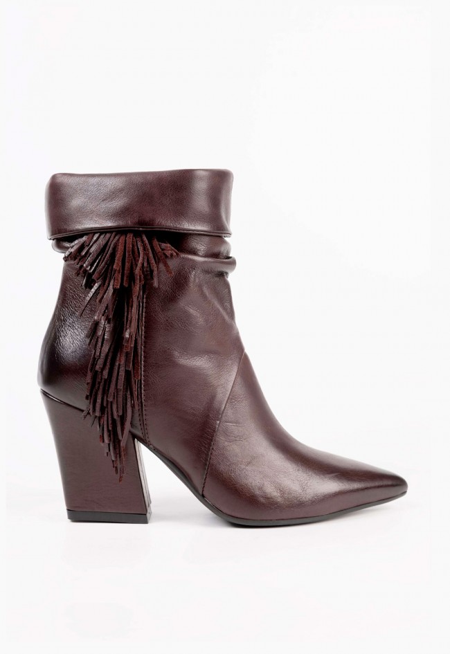 Botas cowboy mujer piel burdeos con flecos MIMMU Madison – estilo boho chic sofisticado