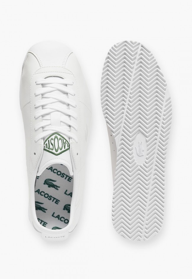 Zapatillas de mujer Lacoste Club-Low de piel blanca con estilo retro sofisticado
