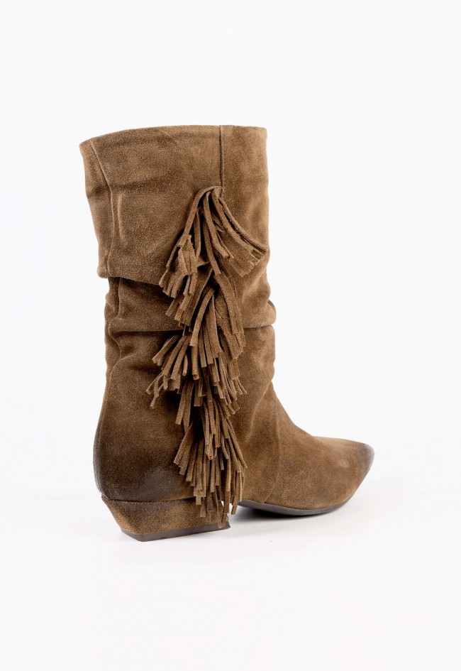 Botas cowboy de ante Mimmu Grace con flecos y espíritu boho chic