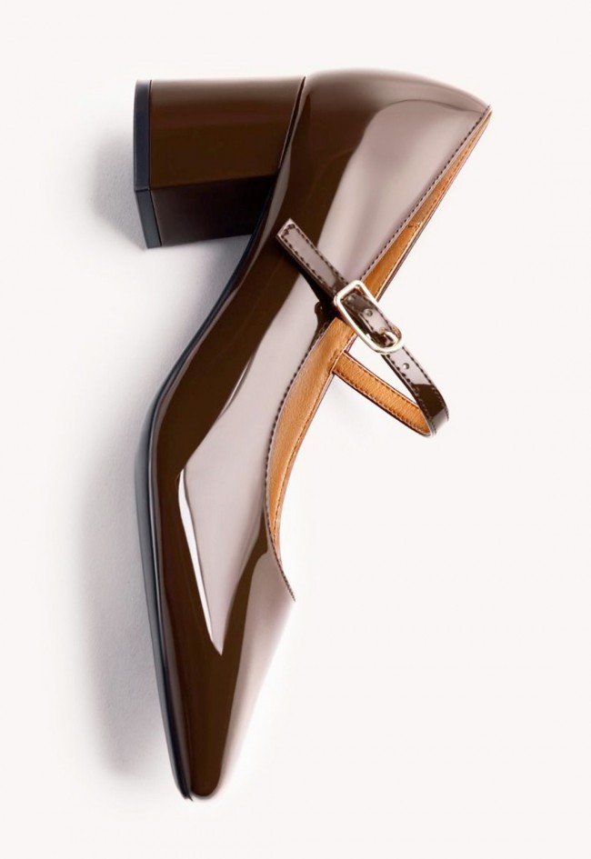 Zapatos Gioseppo Windham marrones de charol estilo Mary-Jane con tacón cuadrado