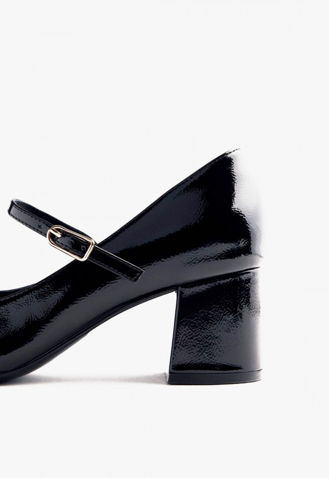 Zapatos Gioseppo Windham negros de charol estilo Mary-Jane con tacón cuadrado