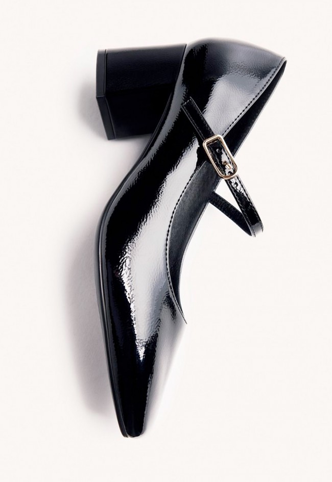 Zapatos Gioseppo Windham negros de charol estilo Mary-Jane con tacón cuadrado