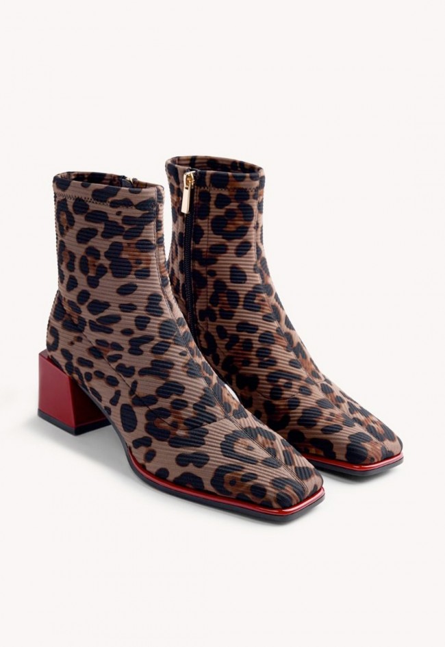 Botines Gioseppo Inger de estampado animal con tacón bloque y caña elástica