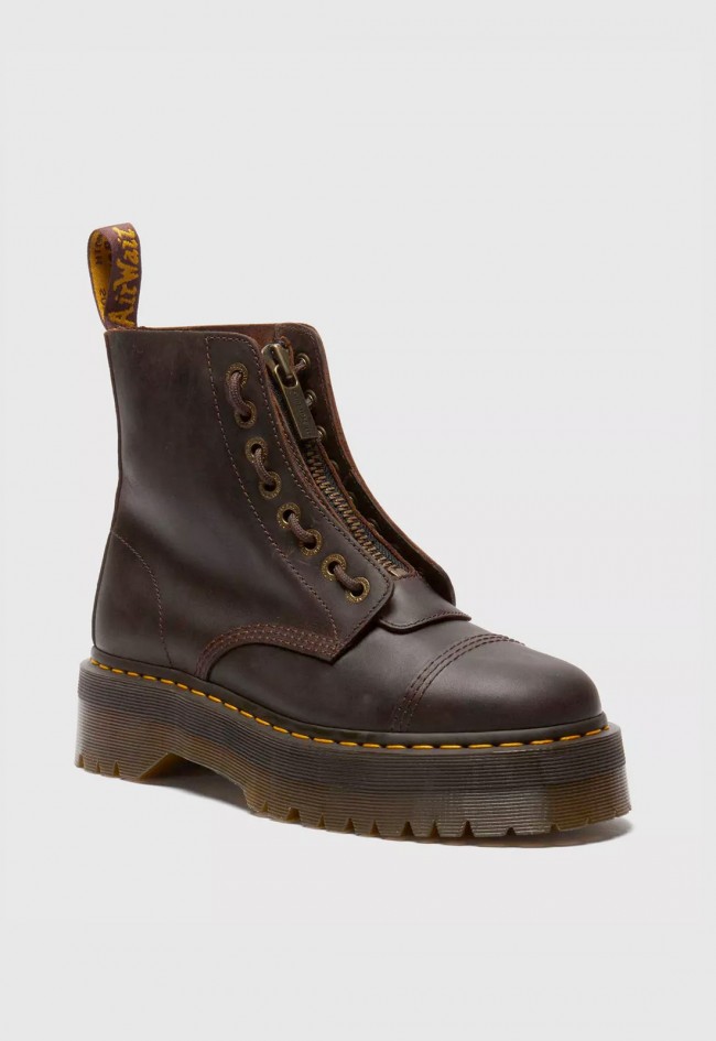 Botas Dr. Martens Sinclair Crazy Horse marrones de mujer — estilo vintage con plataforma y carácter rebelde