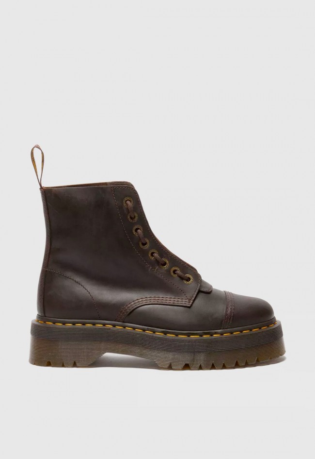 Botas Dr. Martens Sinclair Crazy Horse marrones de mujer — estilo vintage con plataforma y carácter rebelde