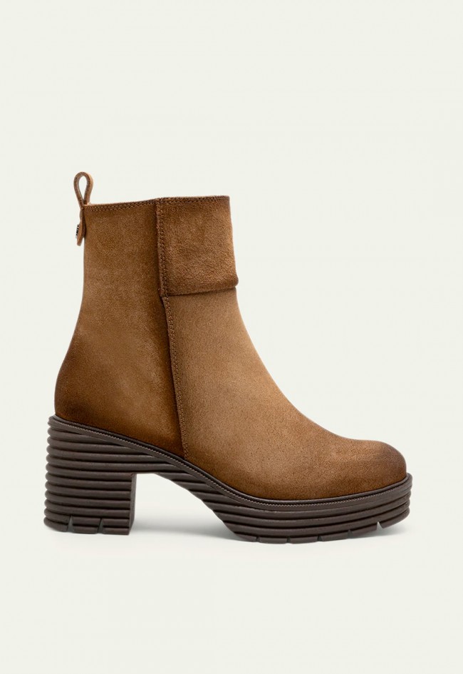 Botines de serraje Porronet Michelle cuero con plataforma — estilo urbano y sofisticado