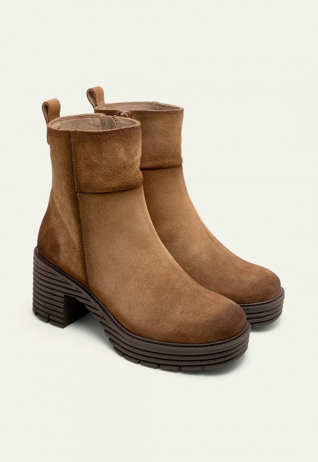 Botines de serraje Porronet Michelle cuero con plataforma — estilo urbano y sofisticado