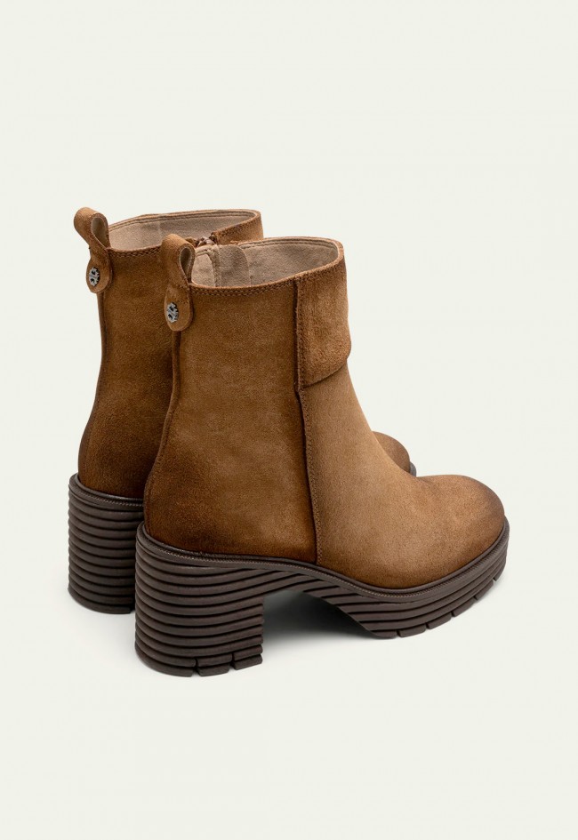 Botines de serraje Porronet Michelle cuero con plataforma — estilo urbano y sofisticado