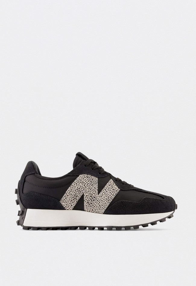 Zapatillas New Balance 327 de mujer en color negro con logo animal print
