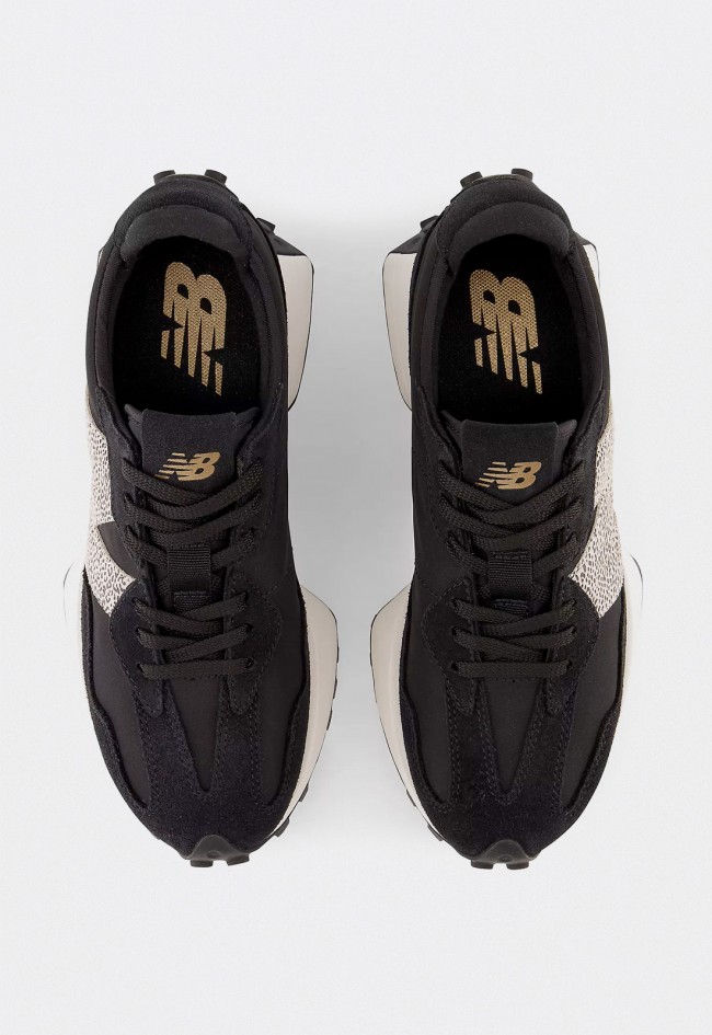 Zapatillas New Balance 327 de mujer en color negro con logo animal print