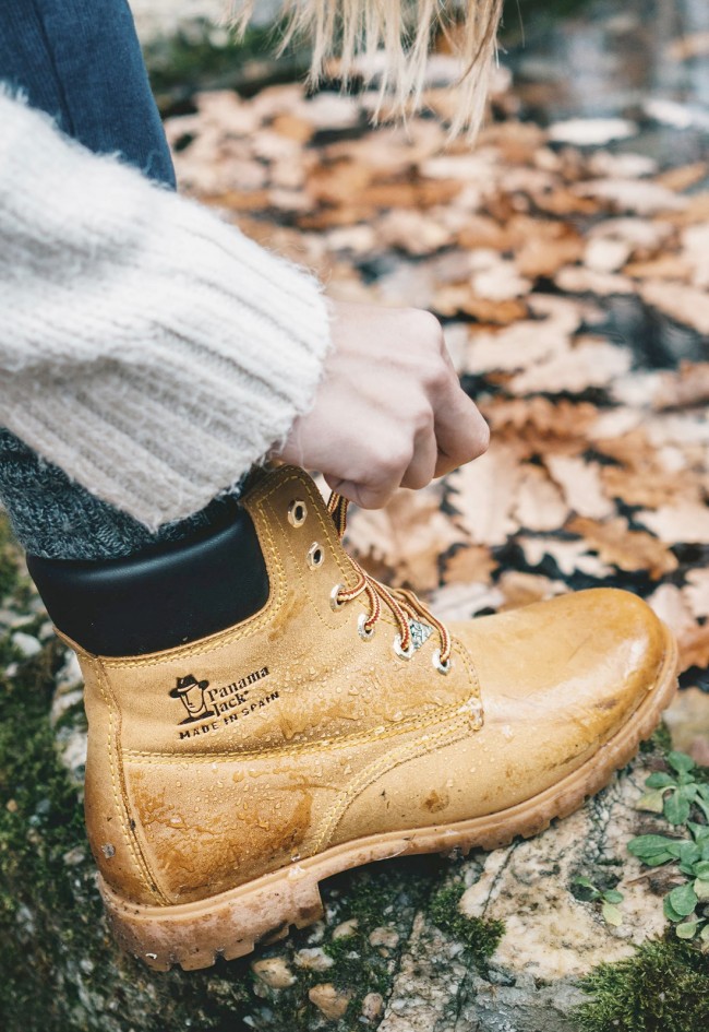 Botín de piel waterproof para mujer Panama Jack Panama 03 B1 Cuero con forro de piel