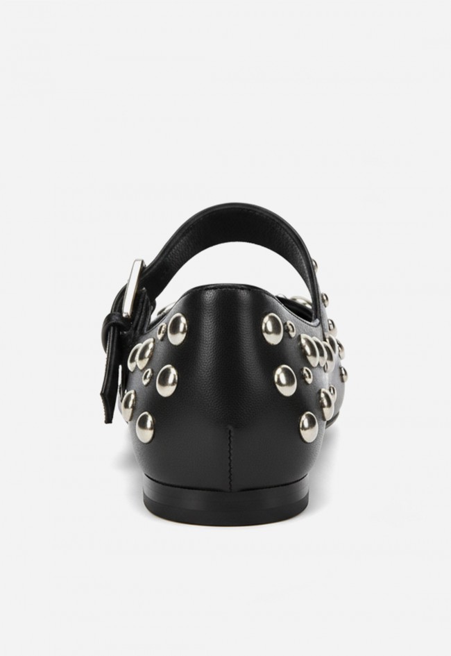 Bailarina negra con tachuelas Why Pink? m5635 para mujer de estilo rebelde y sofisticado