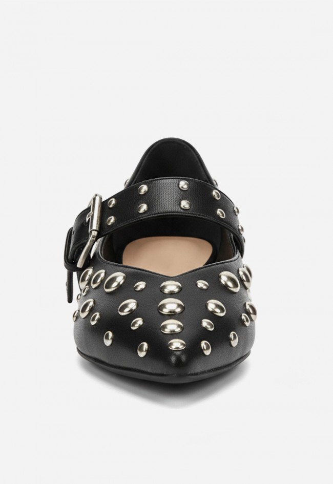 Bailarina negra con tachuelas Why Pink? m5635 para mujer de estilo rebelde y sofisticado