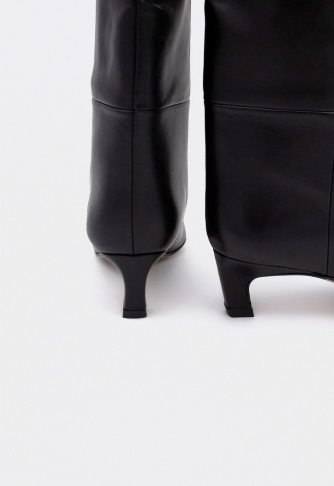 Botas Ángel Alarcón Gaelle 25540 de mujer en piel negra con tacón bajo y punta fina