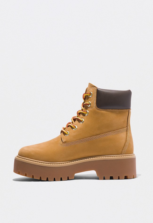 Botas Timberland 6-Inch Stone Street de mujer en cuero amarillo impermeables con plataforma