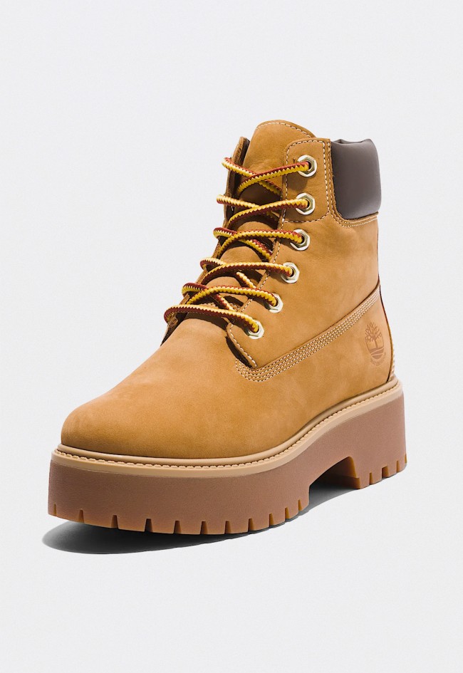 Botas Timberland 6-Inch Stone Street de mujer en cuero amarillo impermeables con plataforma