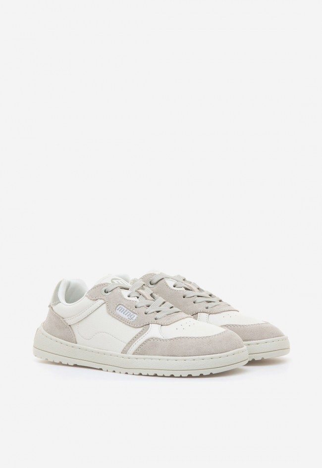 Zapatillas Mustang Free Alask de mujer barefoot en piel blanca y gris