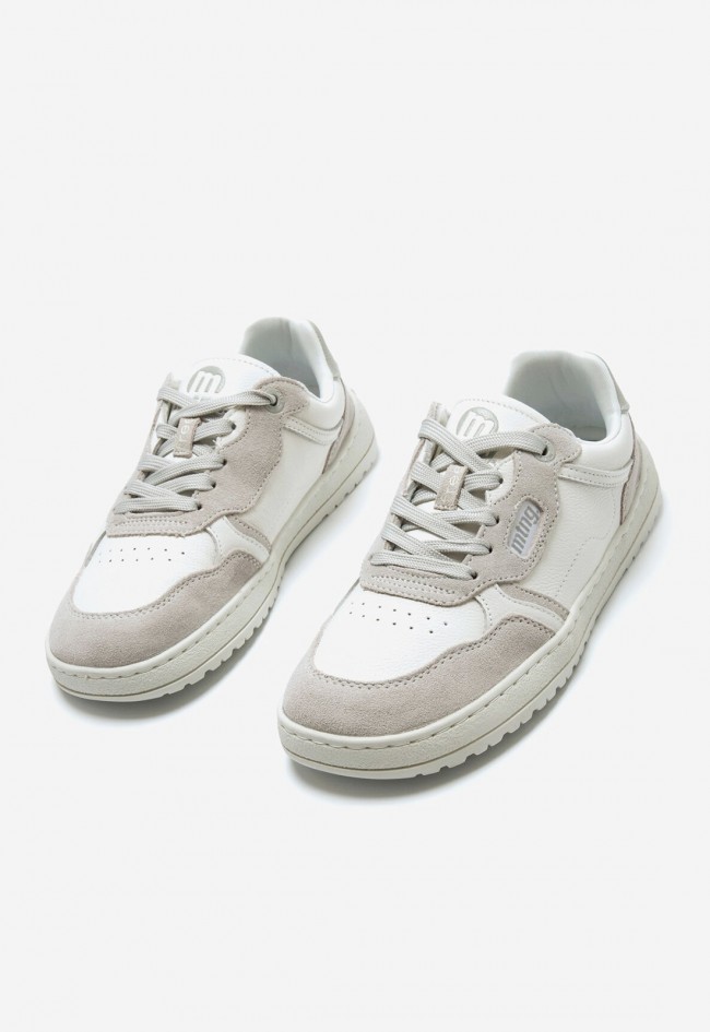 Zapatillas Mustang Free Alask de mujer barefoot en piel blanca y gris
