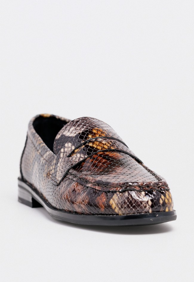 Mocasín GLO 300-r04 de mujer en piel efecto serpiente — estilo sofisticado con carácter