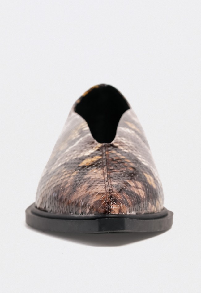 Zapato plano GLO 59001 de mujer en piel efecto serpiente — diseño contemporáneo y sofisticado