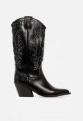 Bota cowboy WHY PINK? M5801 de mujer en piel sintética negra con tachuelas — carácter y estilo western