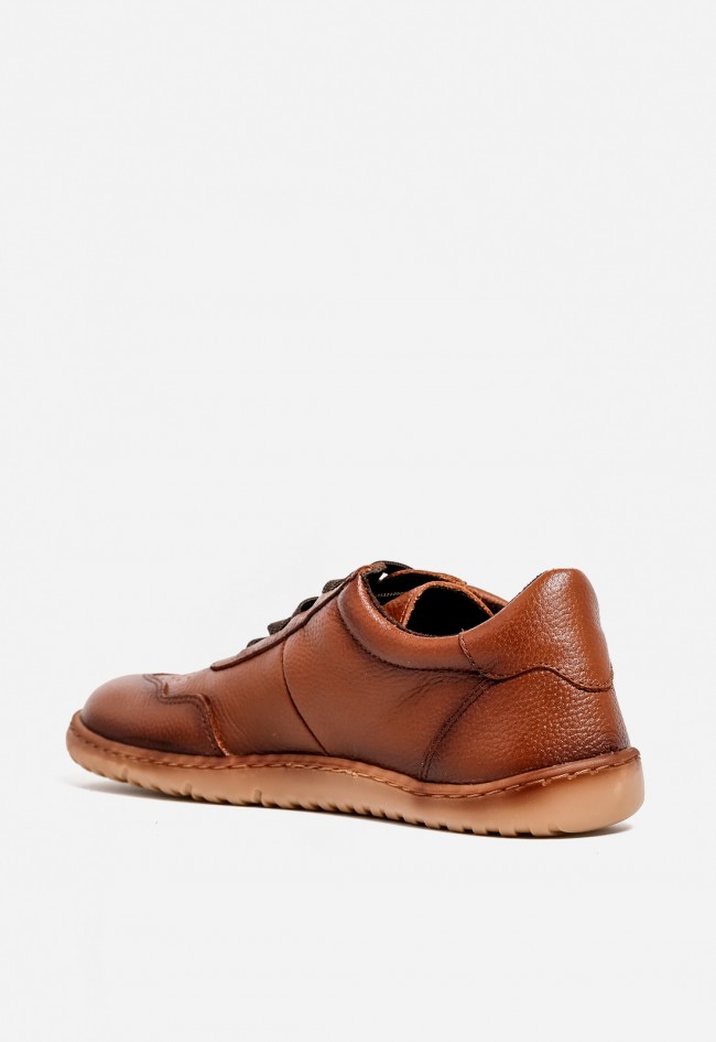 Zapatilla Kaola 2755 barefoot de mujer en piel marrón — confort natural y diseño artesanal