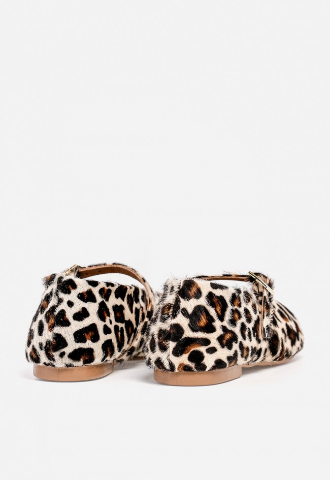 Bailarina de mujer GLO 4057 en piel con estampado leopardo — sofisticación salvaje con toque urbano