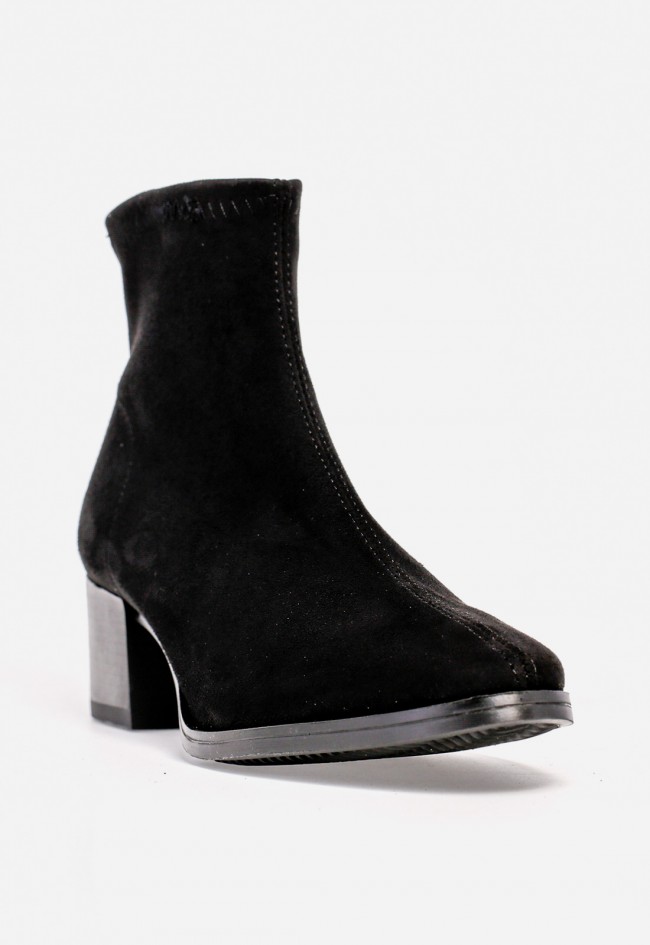Botín de mujer MISS ELASTIC 78255 en tejido elástico negro — elegancia minimalista y confort versátil