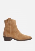 Botines cowboy de piel Alpe Cécile taupe — con tacón medio y cremallera lateral