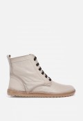 Botines barefoot de piel Kaola 2753 beige — con cordones y cremallera lateral