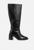 Bota alta de piel negra Carmina Jhilton 68-2810 con tacón y cremallera interior
