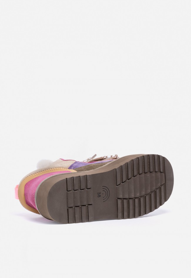 Botines mujer Unique Moon 02 de piel y textil multicolor con plataforma